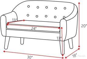 img 1 attached to Kids Sofa Couch: Cozy Linen Fabric 2-Seater Upholstered Chair for Toddlers (Gray, 30" W) - Perfect Baby Gift for Girls & Boys