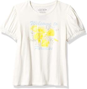 img 3 attached to Lucky Brand Girls Graphic Medium Girls' Clothing via Tops, Tees & Blouses