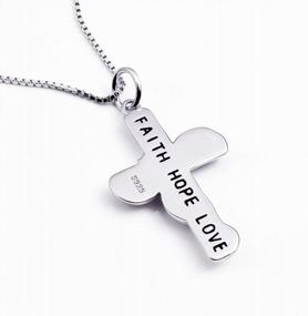 img 2 attached to Christian Faith Hope Love Cross Pendant Necklace For Women And Teen Girls - Made Of 925 Sterling Silver And Cubic Zirconia - Ideal Birthday Gift