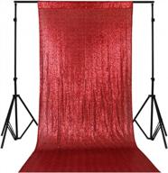 trlyc 4ft7ft photo booth backdrop red sparkly wedding and party curtain logo
