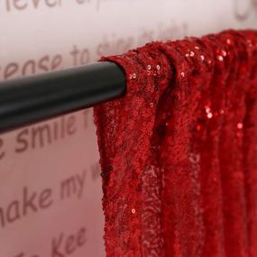 img 1 attached to TRLYC 4Ft7Ft Photo Booth Backdrop Red Sparkly Wedding And Party Curtain