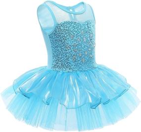 img 2 attached to IEFiEL Sequin Chiffon Leotard Dressing Girls' Clothing : Active