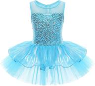 iefiel sequin chiffon leotard dressing girls' clothing : active logo