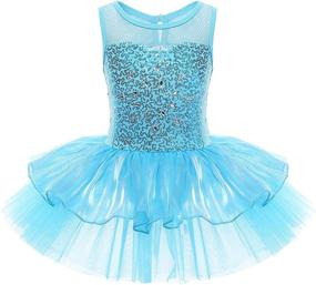 img 4 attached to IEFiEL Sequin Chiffon Leotard Dressing Girls' Clothing : Active