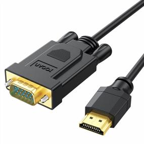 img 4 attached to 6-футовый переходной кабель UVOOI HDMI-VGA для компьютера, ноутбука, проектора, HDTV, Raspberry Pi, Roku - высококачественный видеокабель HDMI-VGA для совместимости с монитором