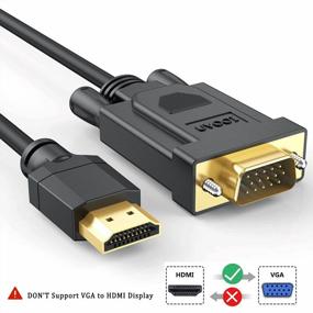 img 2 attached to 6-футовый переходной кабель UVOOI HDMI-VGA для компьютера, ноутбука, проектора, HDTV, Raspberry Pi, Roku - высококачественный видеокабель HDMI-VGA для совместимости с монитором