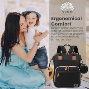 img 1 attached to 🎒 SHOSHE Backpack Diaper Bag with Changing Station - Large Capacity, Waterproof and Stylish Maternity Baby Changing Bags for Mom and Dad - Travel Bag (Black)
