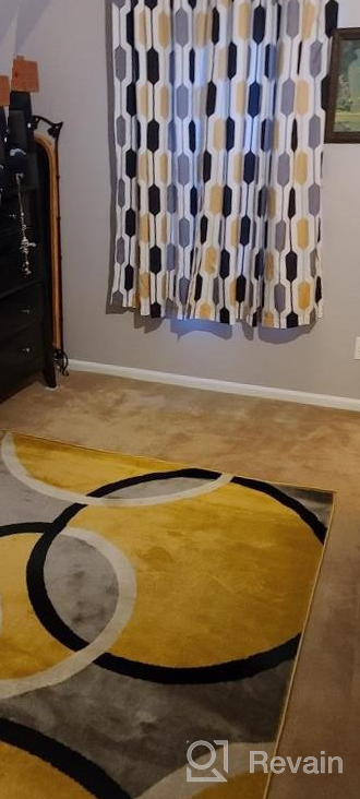 img 1 attached to Rugshop Contemporary Abstract Circles Easy Maintenance For Home Office,Living Room,Bedroom,Kitchen Soft Round Rug 6' 6" (6' 6" Diameter) Yellow review by Michael Boonme