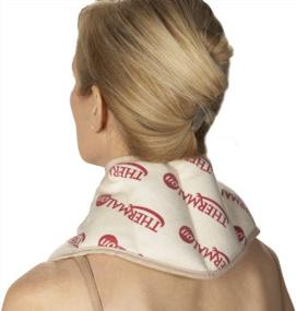 img 1 attached to Neck And Shoulder Heat Wrap - 21 Inch, Microwave Activated Moist Heat Therapy With Ties By Thermalon