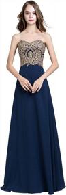 img 4 attached to Sarahbridal Juniors Sweetheart Bridesmaid Dresses Chiffon Long Prom Evening Gown Pleated