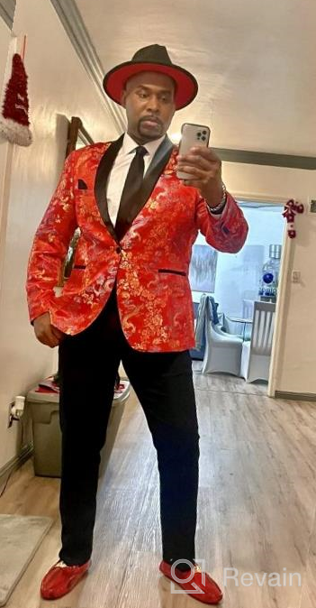 img 1 attached to COOFANDY Men'S Floral Dress Suit Luxury Embroidered Wedding Blazer Dinner Tuxedo Jacket For Party review by Jerry Mills