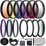 complete 52mm lens filter kit with uv, cpl, fld, graduated colors, and macro close-up filters for improved photography and filmmaking logo
