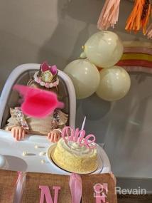 img 7 attached to Полный набор декораций для первого дня рождения девочки в стиле принцессы - корона, баннер для стульчика, топпер для торта и цветочная корона - идеальные праздничные принадлежности для первого года ребенка.