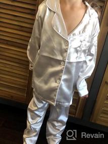 img 6 attached to Girls' Long Sleeve Satin Button-Down Pajama Set For Toddlers And Babies - Soft Sleepwear PJs