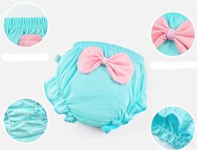 img 1 attached to 👶 Cute and Comfy Baby Girls Bloomers: Cotton Bow Ruffle Diaper Covers for Infants and Toddlers (0-4T)