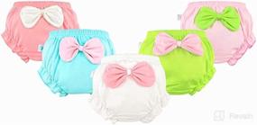 img 2 attached to 👶 Cute and Comfy Baby Girls Bloomers: Cotton Bow Ruffle Diaper Covers for Infants and Toddlers (0-4T)