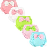 👶 cute and comfy baby girls bloomers: cotton bow ruffle diaper covers for infants and toddlers (0-4t) логотип