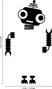 img 2 attached to 🤖 Black Vinyl Wall Art Decal - Cute Little Robots - Ideal for Home, Apartment, Kids Bedroom, Nursery, Playroom - Light Switch Decor, Laptop Computer Skin, Car Bumper Sticker Designs - Size: 8" x 4.6