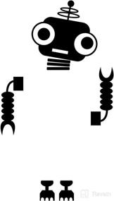 img 1 attached to 🤖 Black Vinyl Wall Art Decal - Cute Little Robots - Ideal for Home, Apartment, Kids Bedroom, Nursery, Playroom - Light Switch Decor, Laptop Computer Skin, Car Bumper Sticker Designs - Size: 8" x 4.6