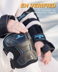 img 1 attached to Kids Skate Protective Gear Set With Knee Pads, Elbow Pads And Wrist Guards By MOUNTALK.