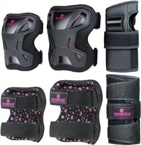 img 4 attached to Kids Skate Protective Gear Set With Knee Pads, Elbow Pads And Wrist Guards By MOUNTALK.