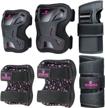 kids skate protective gear set with knee pads, elbow pads and wrist guards by mountalk. logo