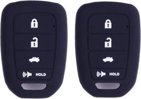 img 3 attached to 🔑 Enhance Honda Accord Sports LX Civic HR-V CR-V Remote with 2Pcs XUHANG Silicone Key Fob Skin Cover - Black