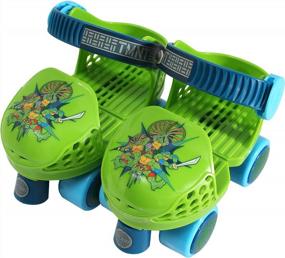 img 3 attached to Синие и оранжевые роликовые коньки для детей с наколенниками, PlayWheels PAW Patrol, размер 6-12.
