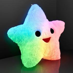 img 2 attached to Light Up Your Nights With FlashingBlinkyLights Happy Star Pillows - Color Changing LEDs Included