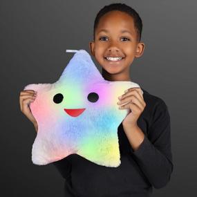img 3 attached to Light Up Your Nights With FlashingBlinkyLights Happy Star Pillows - Color Changing LEDs Included
