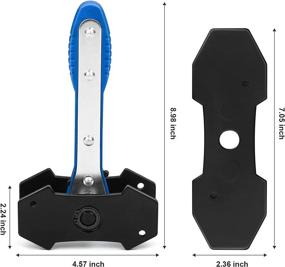img 3 attached to 🔧 Автомобильный инструмент для нажатия суппорта JMMRRR с стальными пластинами - эффективный механизм рычагового суппорта для эффективного обслуживания тормозной системы - рычаг поворота на 360 градусов - голубая конструкция.