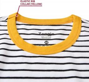 img 3 attached to Zengjo Mens Striped T Shirt Short/Long Sleeve Crewneck Tee