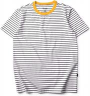zengjo mens striped t shirt short/long sleeve crewneck tee logo