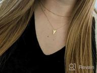 img 1 attached to 24K Gold Plated Layered Necklace Set For Women - Dainty Choker Y Pendant, Stackable Boho Bar Ring Disc Arrow Horn Adjustable Beaded Jewelry review by Lori Coleman