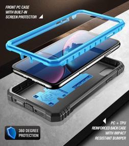 img 2 attached to Blue Rugged Heavy Duty Case With Built-In Screen Protector And 360 Degree Protection For Apple IPhone XR 6.1" LCD Display, Kickstand Feature.