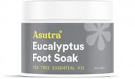 asutra dead sea salt foot soak with tea tree and eucalyptus oils - 16oz for softening calluses, cracked feet, toe cuticles, deep cleaning and rejuvenation - includes pumice stone logo