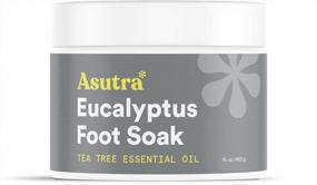 img 3 attached to ASUTRA Соляная ванночка для ног Мертвого моря с маслами чайного дерева и эвкалипта - 16 унций для смягчения мозолей, потрескавшихся ног, кутикулы пальцев ног, глубокой очистки и омоложения - включает пемзу