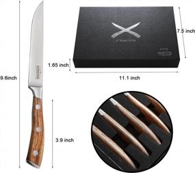 img 2 attached to ASMOKE Steak Knife Set Of 6, Pakkawood Handle