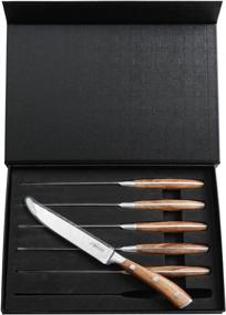 img 3 attached to ASMOKE Steak Knife Set Of 6, Pakkawood Handle