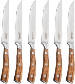 img 4 attached to ASMOKE Steak Knife Set Of 6, Pakkawood Handle
