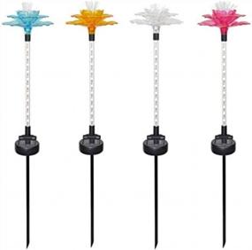 img 1 attached to Moonrays 96313 Firework Flower Stake Light, Pink, Orange, Blue, And White