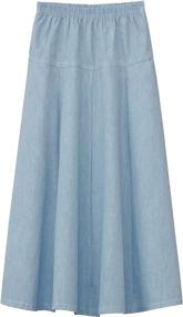 img 2 attached to 🌸 BabyO GIRLS Ultra Lightweight Denim Girls' Clothing: Stylish Skirts & Skorts for Little Fashionistas