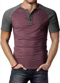 img 4 attached to H2H Henley Short Sleeve Buttoned Men's Apparel