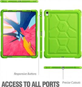 img 3 attached to Максимальная защита для iPad Pro 12,9 дюйма (2018) с силиконовым чехлом Poetic TurtleSkin Series зеленого цвета