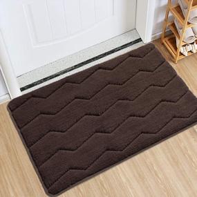 img 4 attached to Stay Clean And Stylish With Our Absorbent Indoor Doormat Front Door Rug - 20"X32", Non Slip And Washable Entrance Rug In Chocolate Color