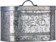 🍞 amici home rustic kitchen bread storage bin - galvanized metal, 288 oz capacity, gray логотип