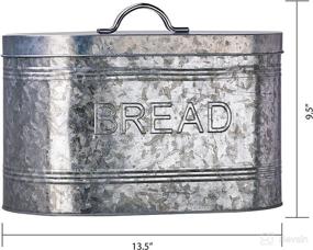 img 3 attached to 🍞 Amici Home Rustic Kitchen Bread Storage Bin - Galvanized Metal, 288 oz Capacity, Gray