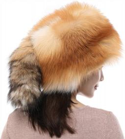 img 3 attached to Оставайтесь уютными и стильными с женскими шапками Valpeak из натурального лисьего меха для зимних приключений на свежем воздухе