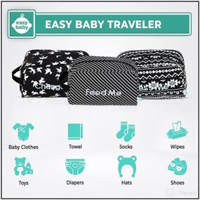 img 3 attached to 👶 Baby Essentials - Diaper, Bottle, and Supplies Organizer Pouches with Changing Pad - Convenient Set for Changing, Feeding, Dressing, and Cleaning (8 Pack Brooklyn) - Organizing Packing Tote Cubes for Baby Items