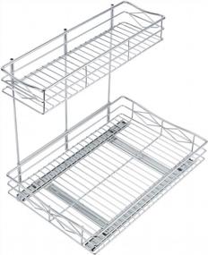 img 4 attached to 2-Tier Pull-Out Under Sink Cabinet Organizer With Slide Wire Shelf Basket - Dimensions: 11.49W X 17D X 14H - Requires Cabinet Opening Of At Least 12 Inches